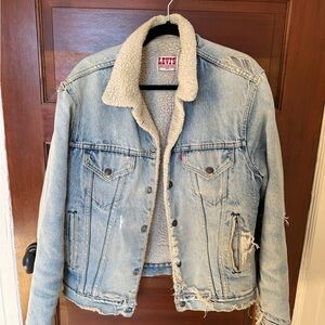 Levi's Cream Sherpa Lined Jacket